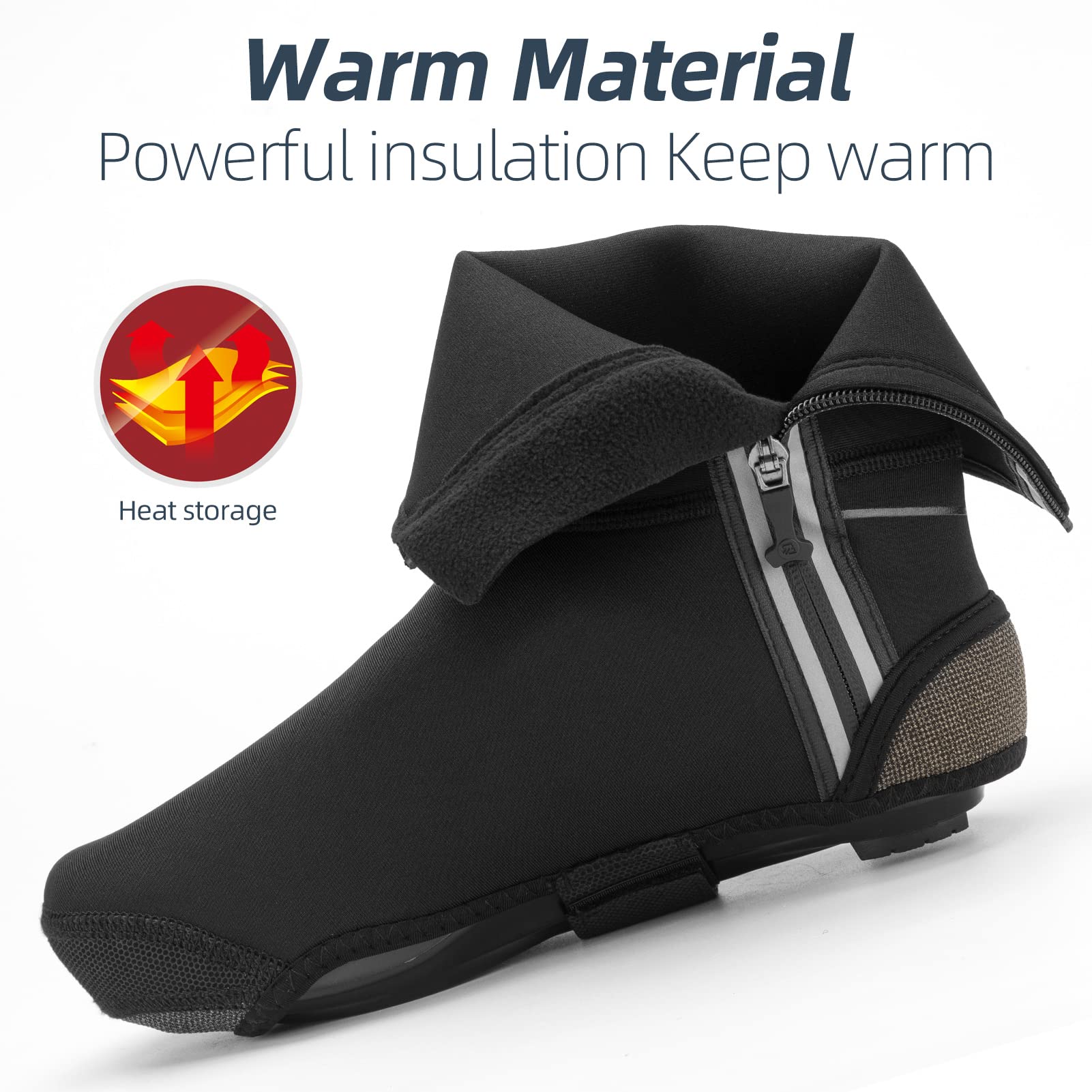 ROCKBROS Winter Reflective Waterproof Windproof Warm Cycling Shoe Cover