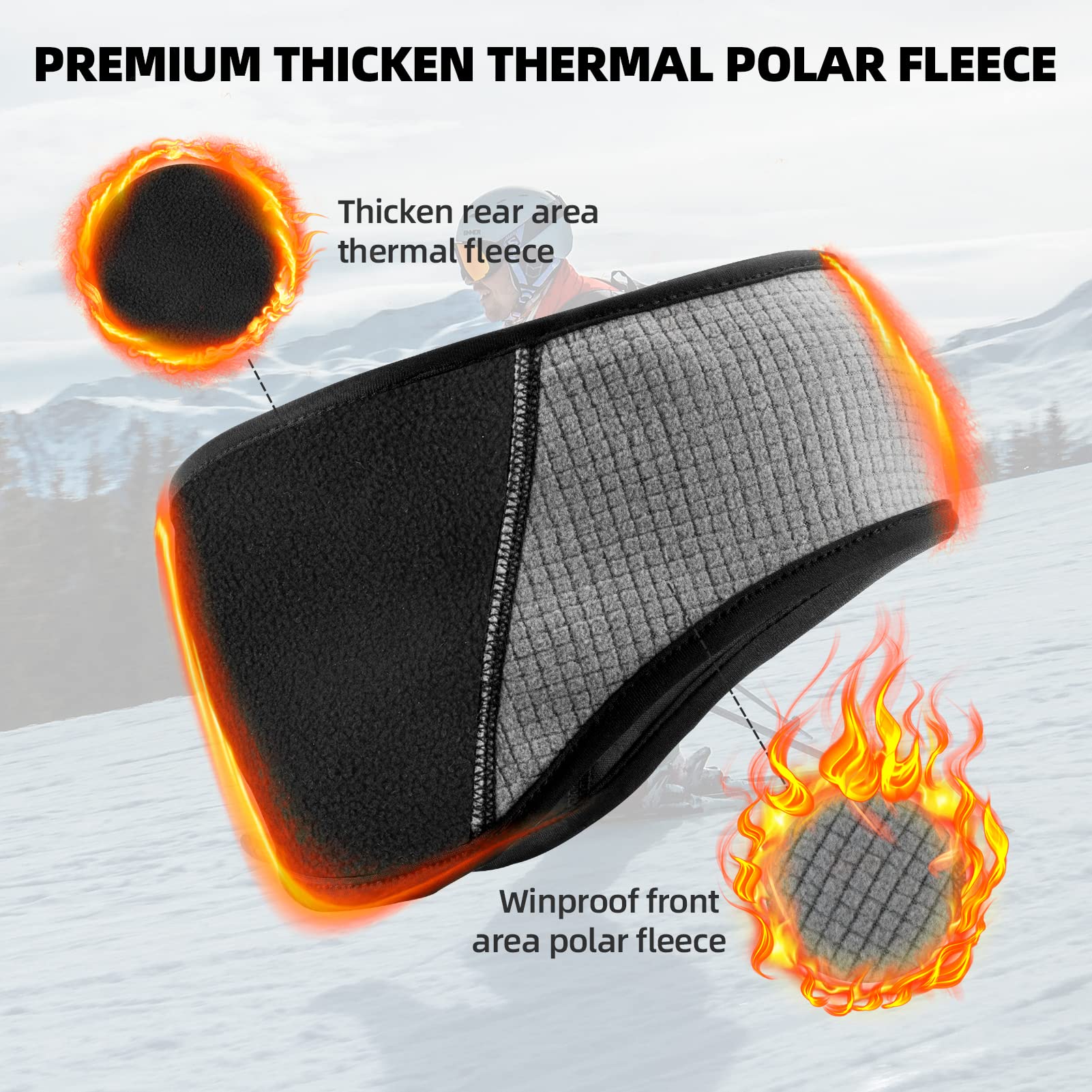 ROCKBROS Winter Sport Headband Cycling Warmers with Ponytail Elastic