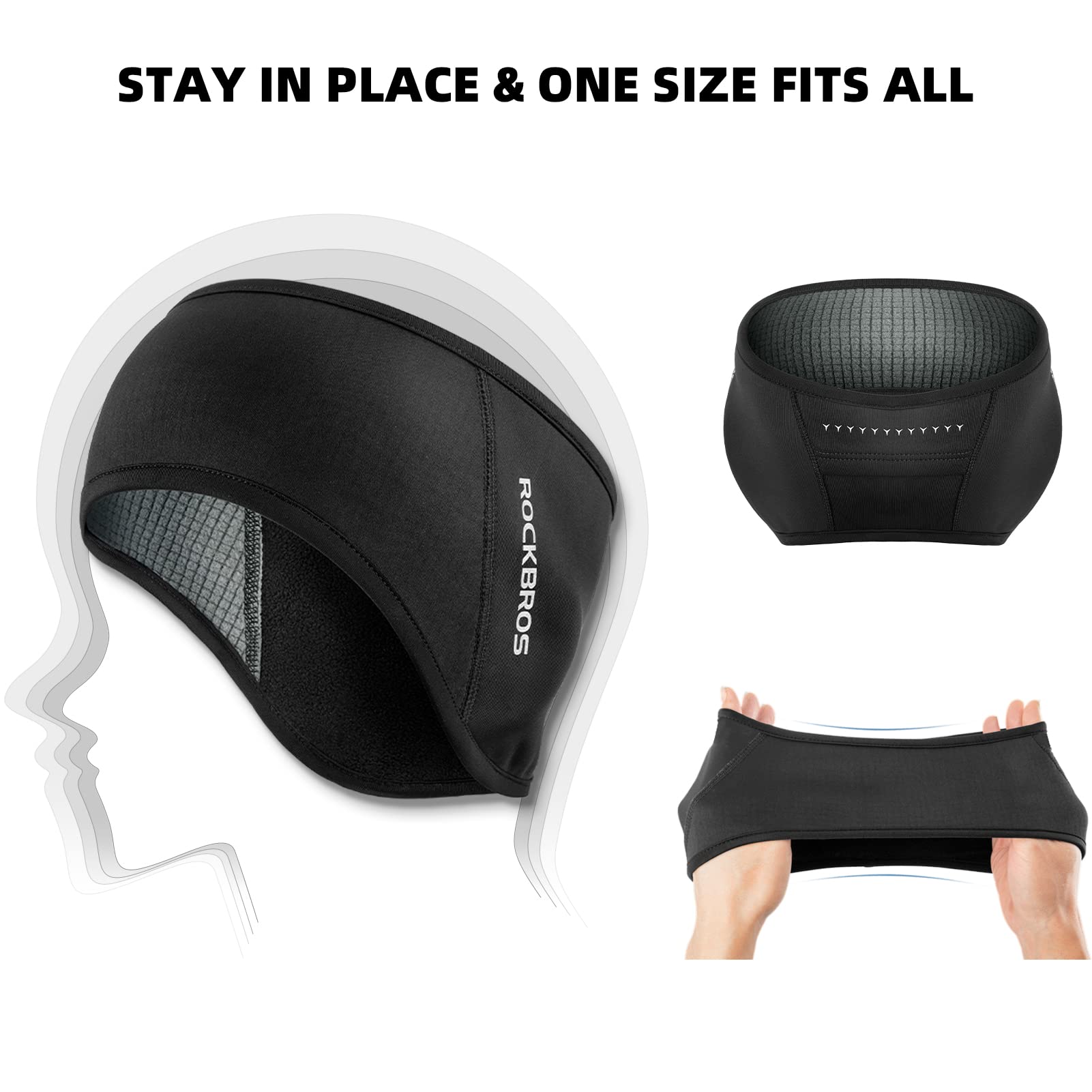 ROCKBROS Winter Sport Headband Cycling Warmers with Ponytail Elastic
