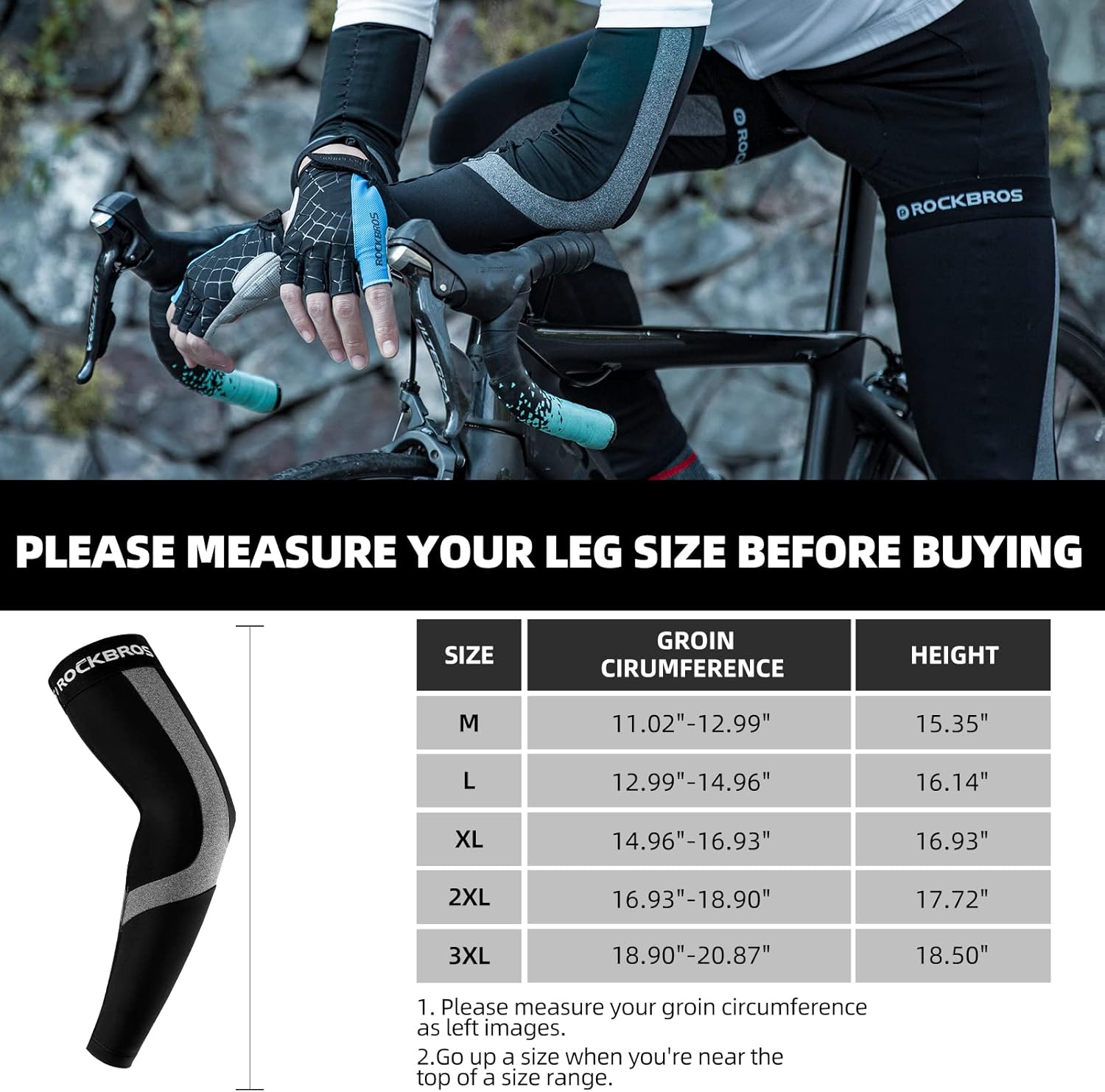 ROCKBROS Winter Thermal Arm/Leg Warmers for Women and Men #Style_Arm