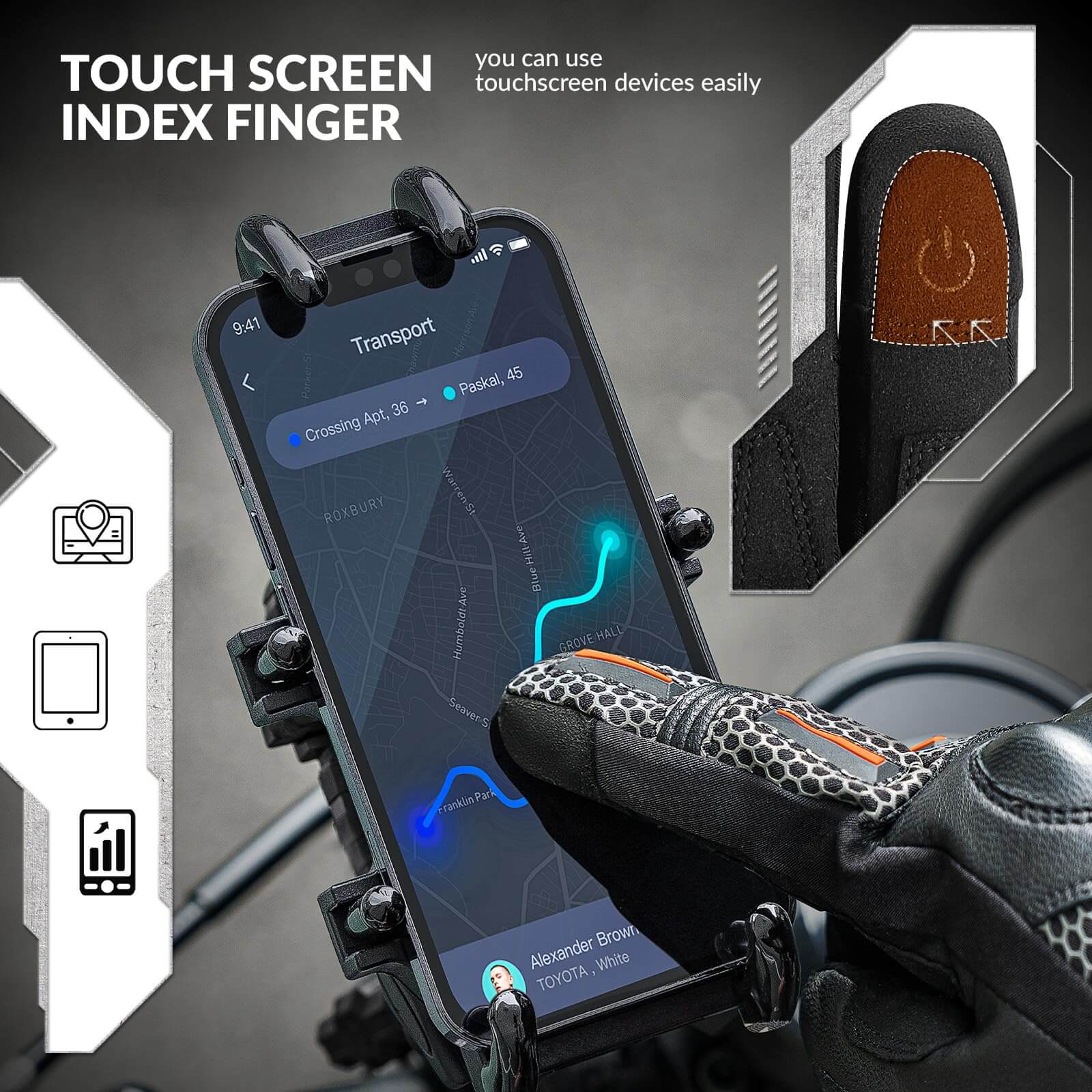 ROCKBROS Winter Thermal Full-Finger Cycling Gloves with Touchscreen Protection