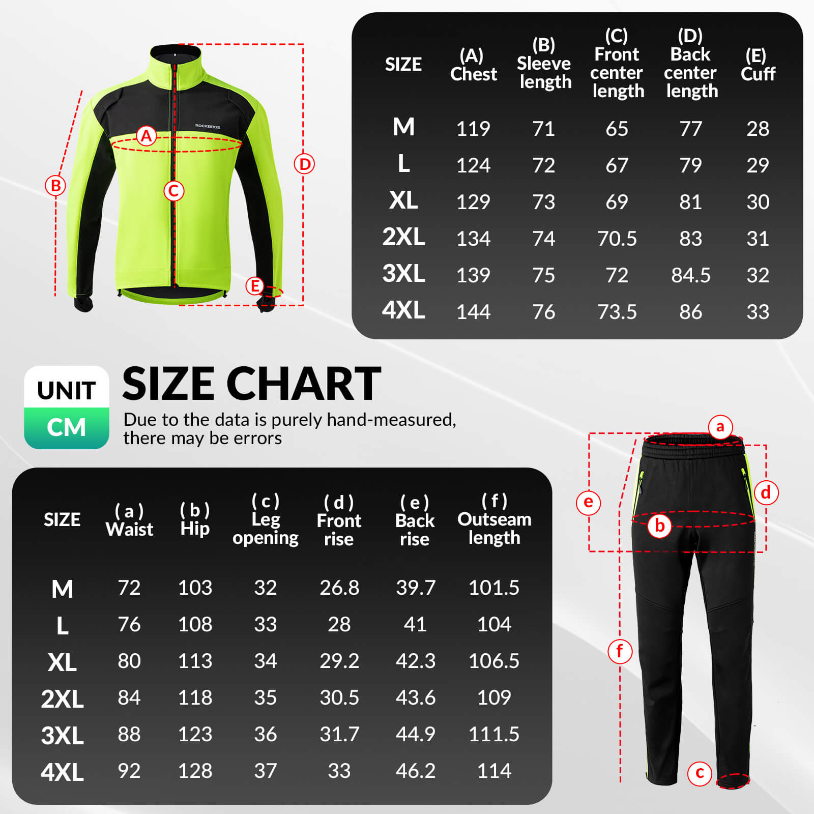 ROCKBROS Winter Thermal Windproof Softshell Cycling Set Bright Green