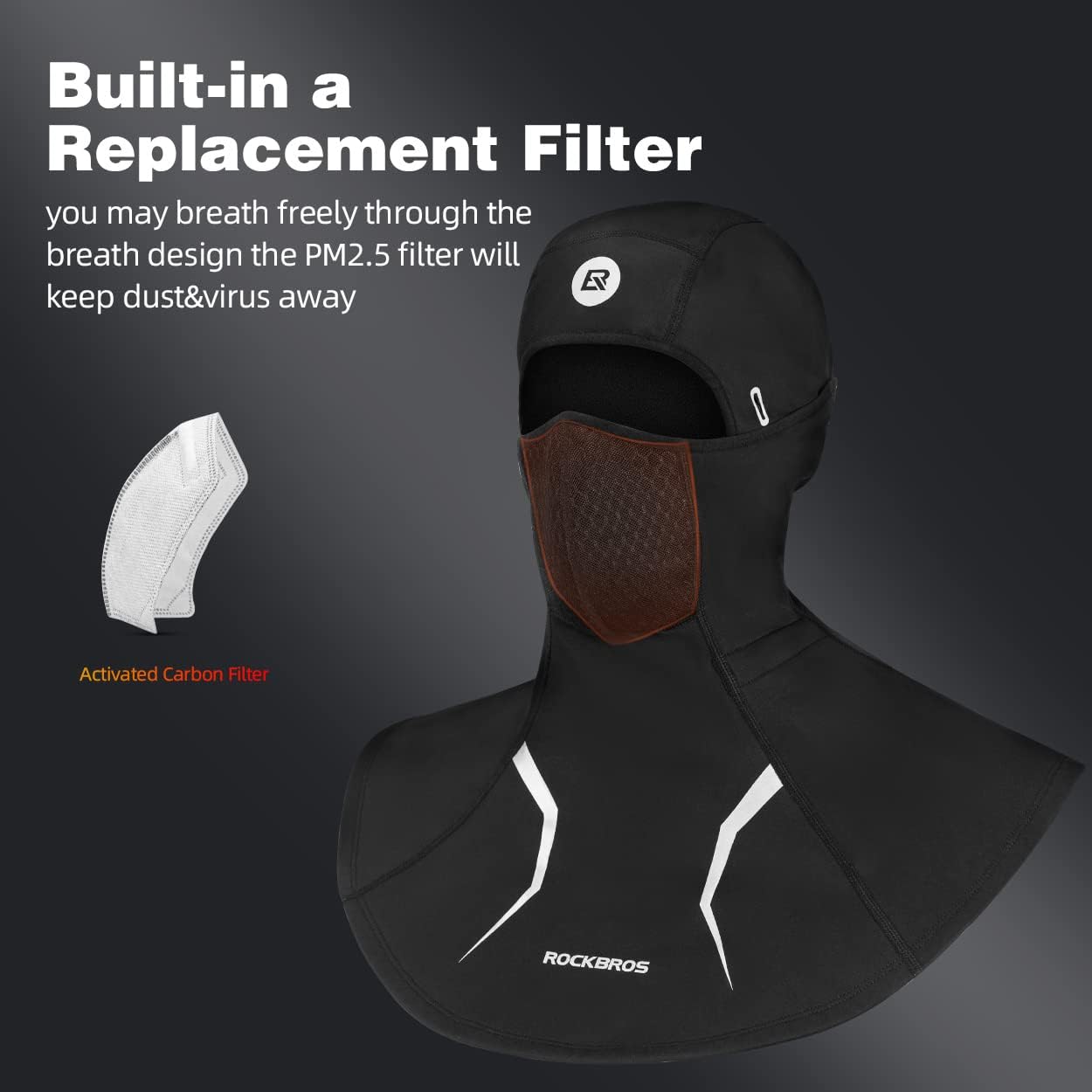 ROCKBROS Winter Warmer Windproof Neck Detachable Head Face Cover
