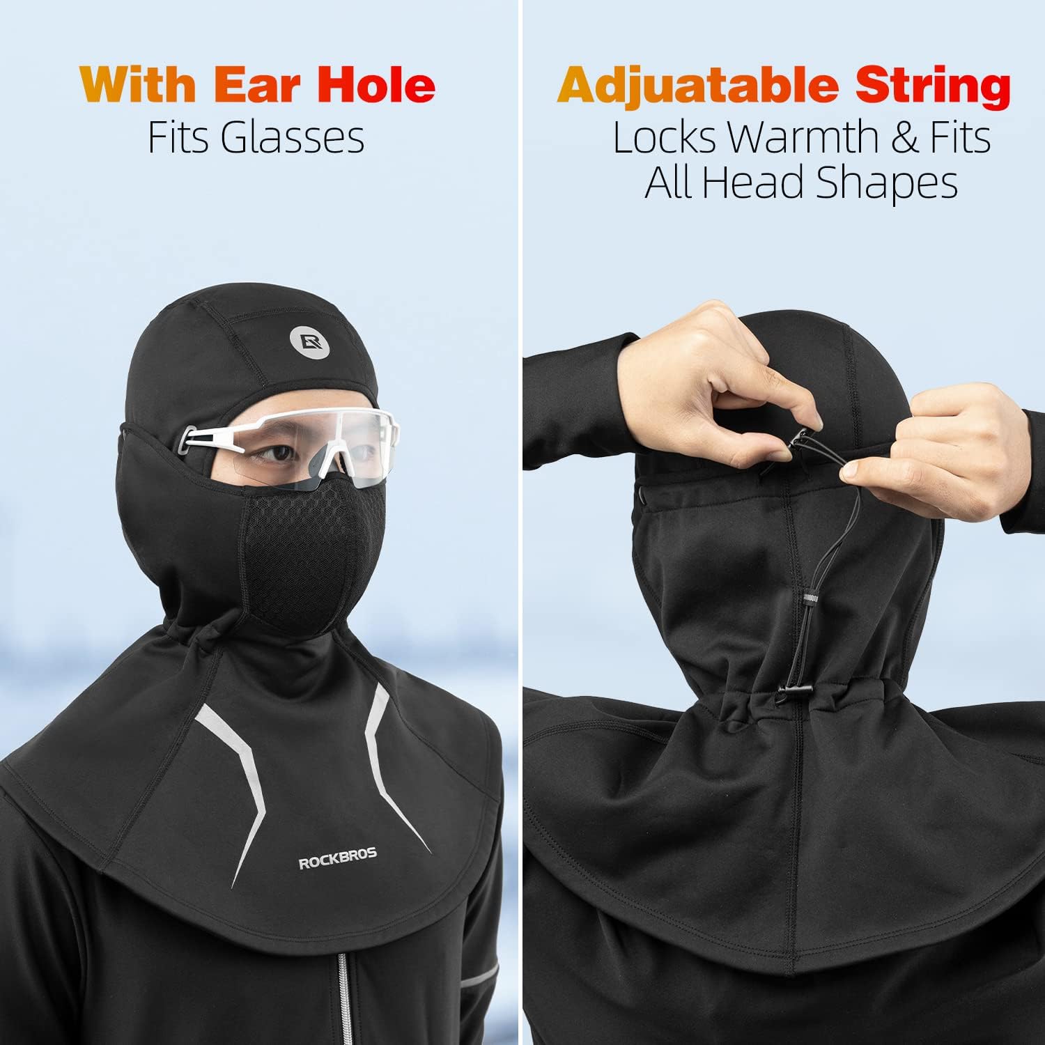 ROCKBROS Winter Warmer Windproof Neck Detachable Head Face Cover