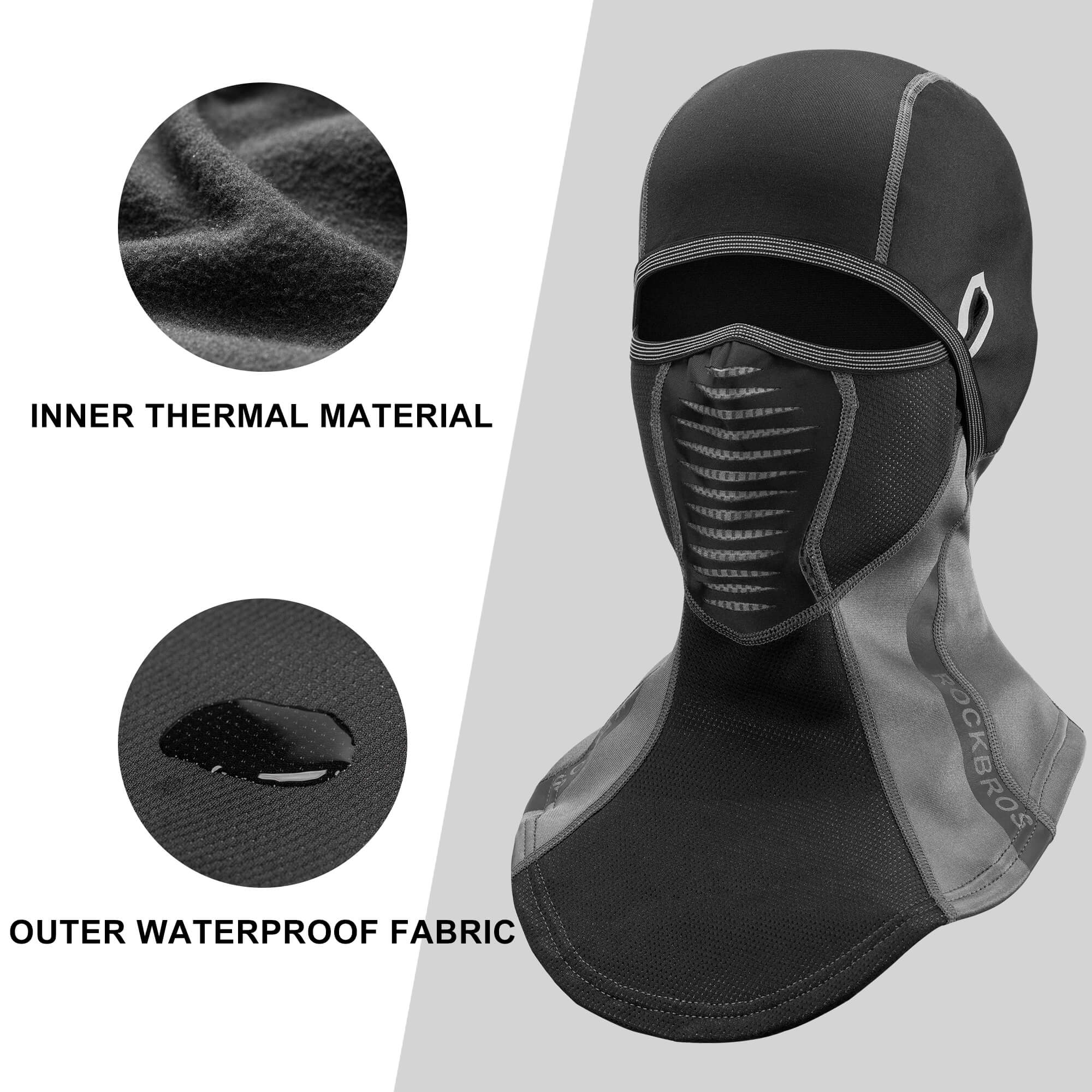 ROCKBROS Winter Windproof Balaclava Warm Cycling Cover #Style_Full Face Black Gray