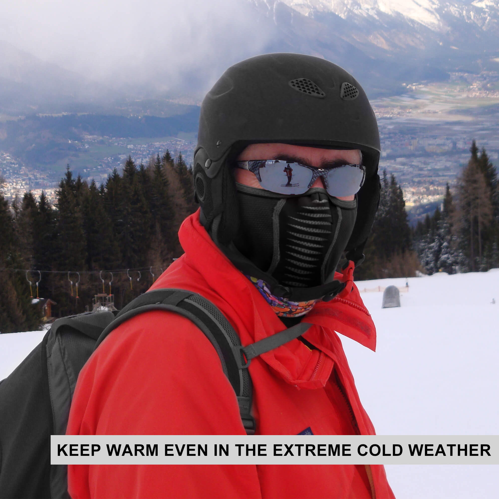 ROCKBROS Winter Windproof Balaclava Warm Cycling Cover #Style_Full Face Black Gray
