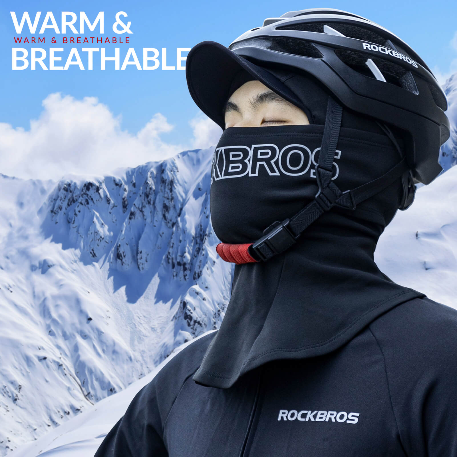 ROCKBROS Winter Windproof Cycling Balaclava Warm Face Hood Mask