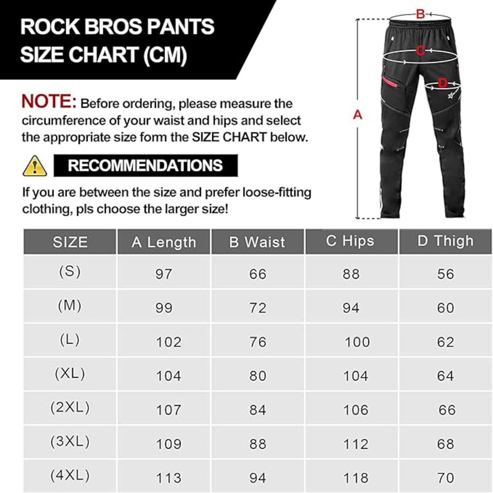 ROCKBROS Winter Cycling Fleece Trousers – Windproof & Breathable Cold Weather Pants
