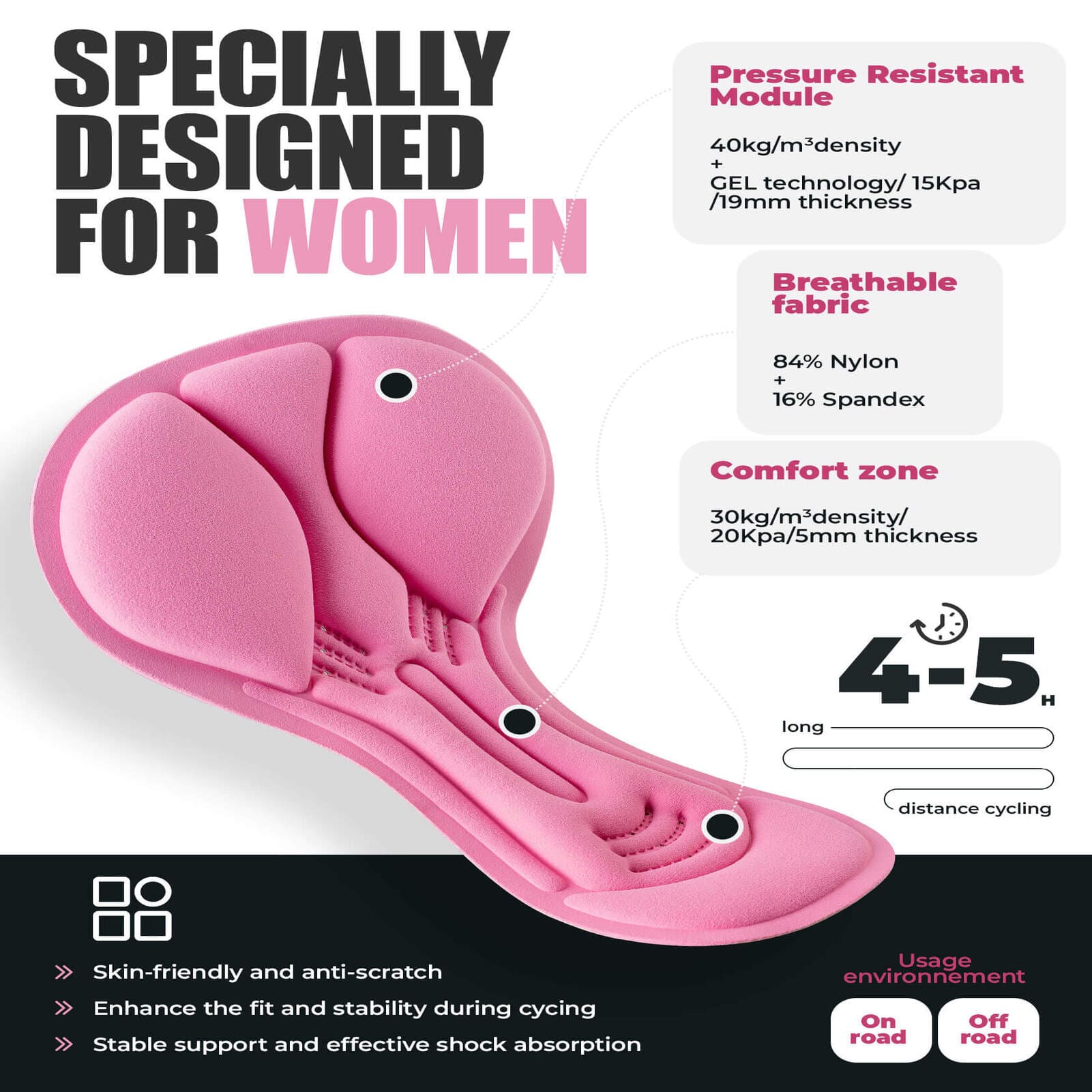 ROCKBROS Women's 3D Padded Cycling Underwear – Ride Comfortably for Hours!