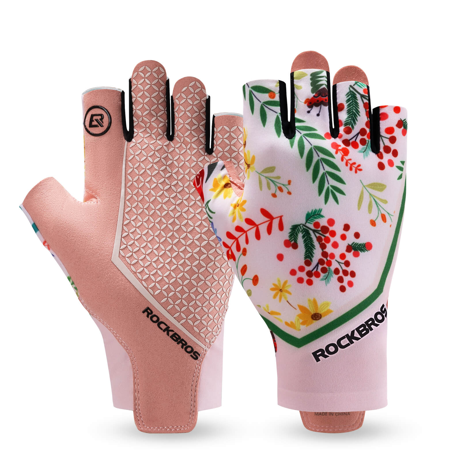 ROCKBROS Women’s Fingerless Cycling Gloves – Summer Breathable Bike Gloves