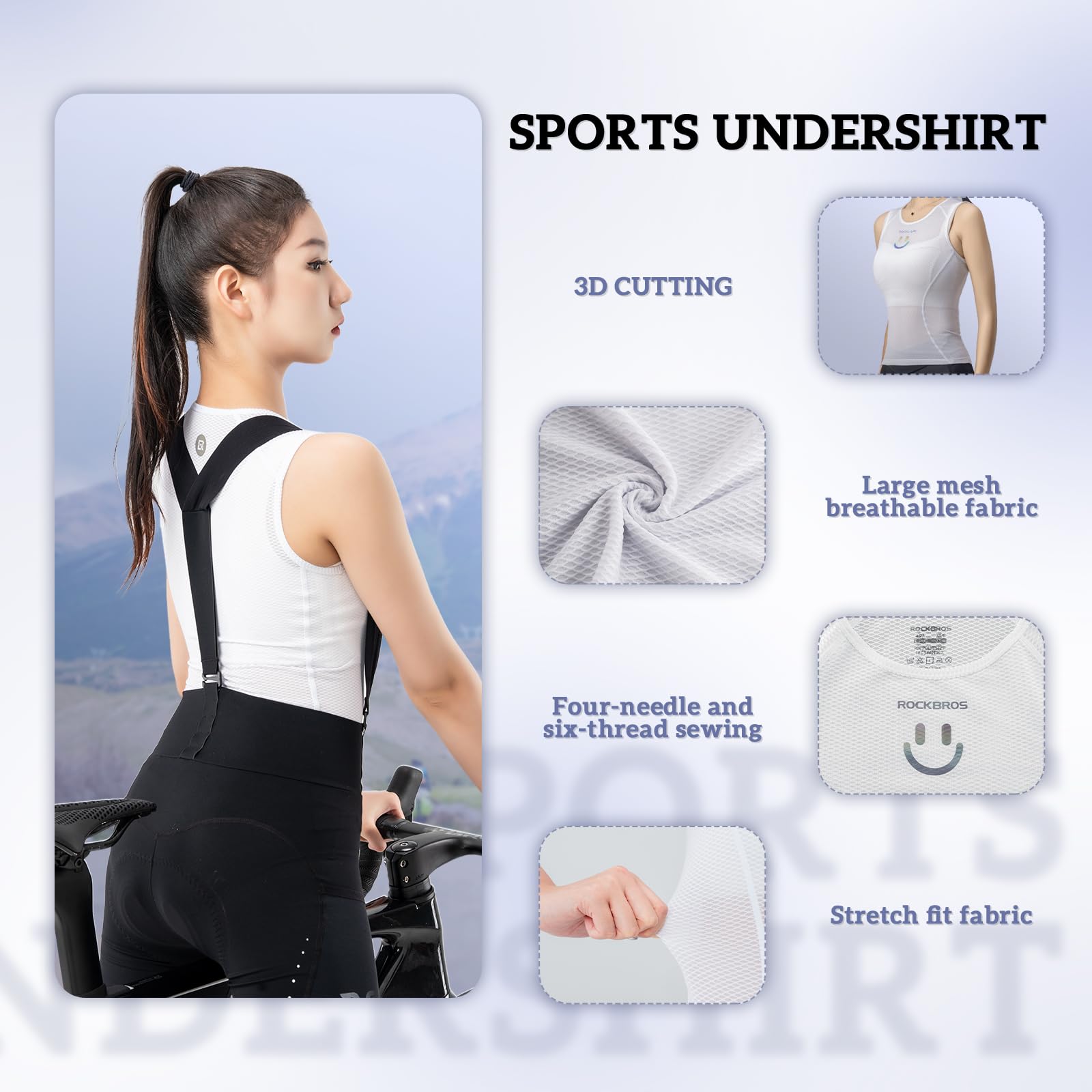 ROCKBROS Women's Summer Cycling Shirt Breathable Quick-Dry Sports Vest