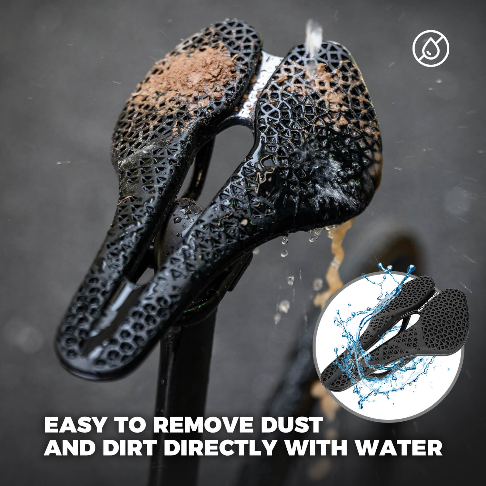 ROCKBROS 3D printed bicycle saddle featuring a lightweight carbon fibre base – model LF0214