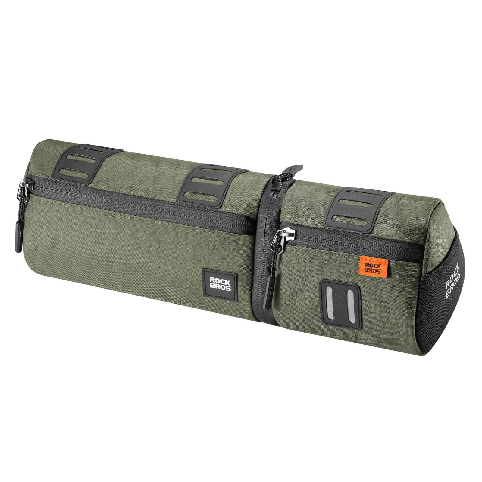 ROCKBROS versatile 2 in 1 bike bag, waterproof handlebar bag with shoulder strap, practical and durable for cycling. #Color_Army Green