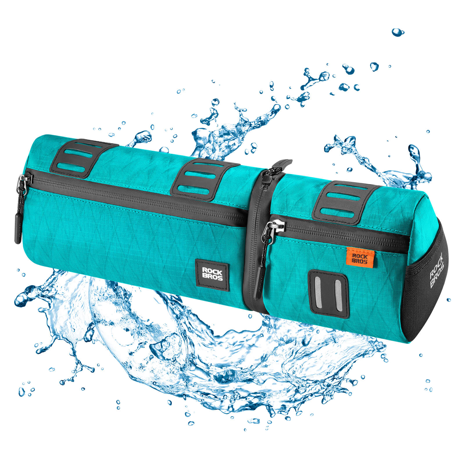 ROCKBROS versatile 2 in 1 bike bag, waterproof handlebar bag with shoulder strap, practical and durable for cycling. #Color_Turquoise