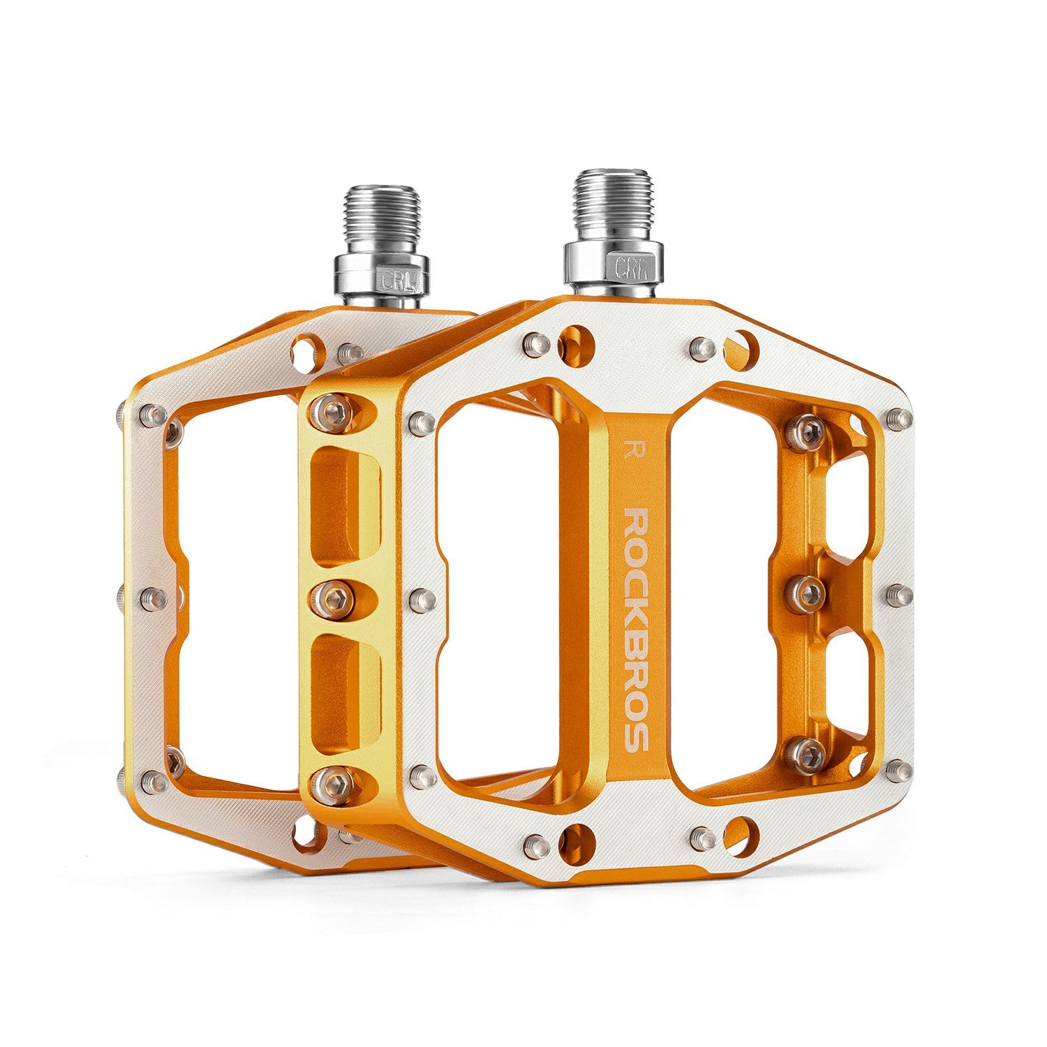 ROCKBROS_Bicycle_Pedals_Mountain_Bike_GRAVELBIKE_Aluminum_Alloy_Bearing_DH_Wider_Speed_High_Strength_Pedals #Color_Golden