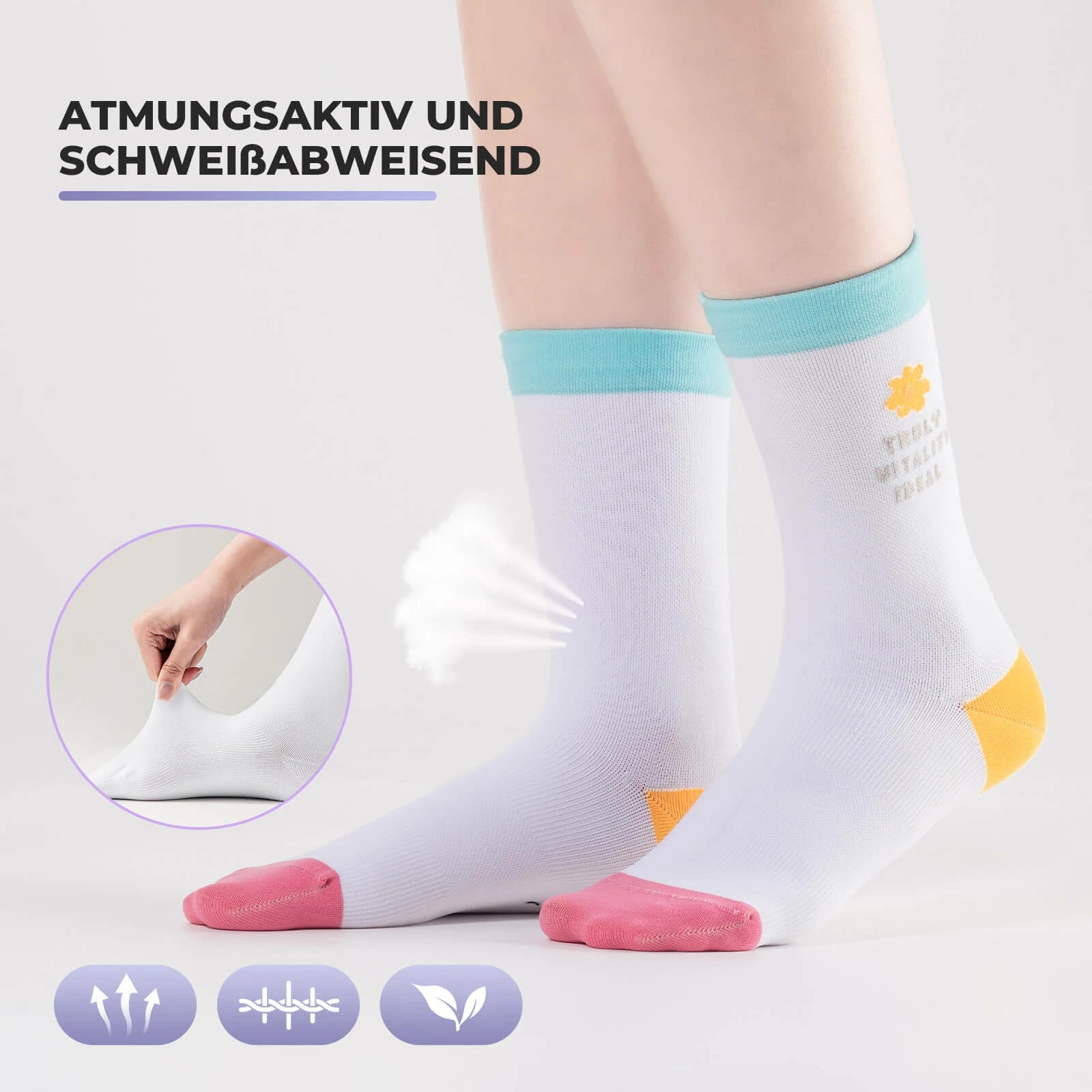 ROCKBROS TVI Performance Cycling Socks 2-Pairs Lightweight Breathable Crew - ROCKBROS-UK
#Color_Colorful