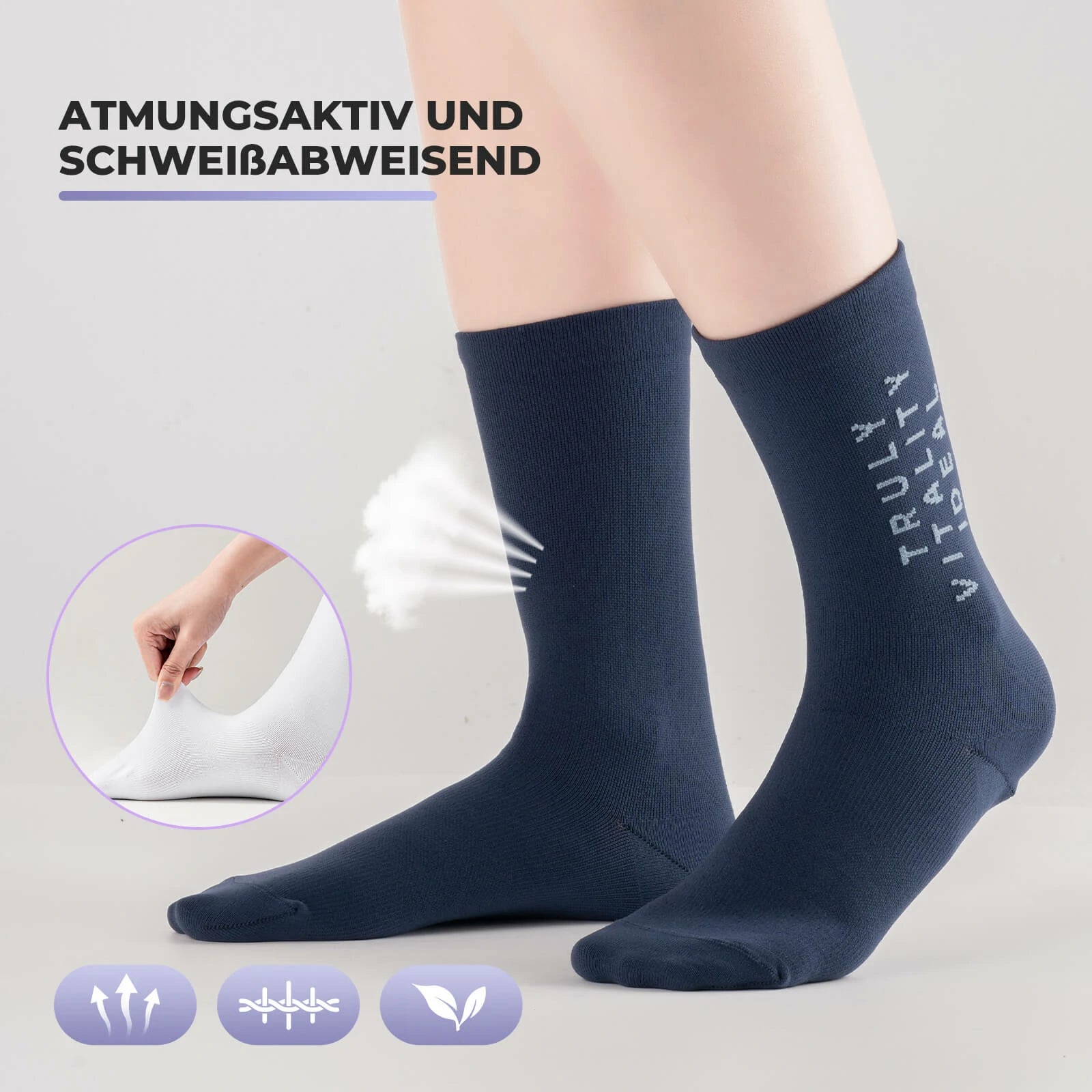ROCKBROS TVI Performance Cycling Socks 2-Pairs Lightweight Breathable Crew - ROCKBROS-UK
#Color_Abyss Blue