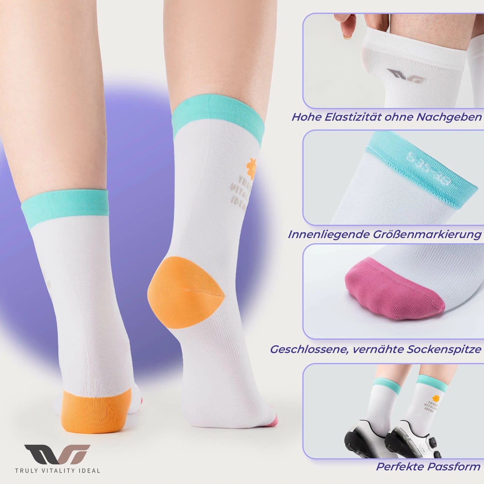 ROCKBROS TVI Performance Cycling Socks 2-Pairs Lightweight Breathable Crew - ROCKBROS-UK
#Color_Colorful
