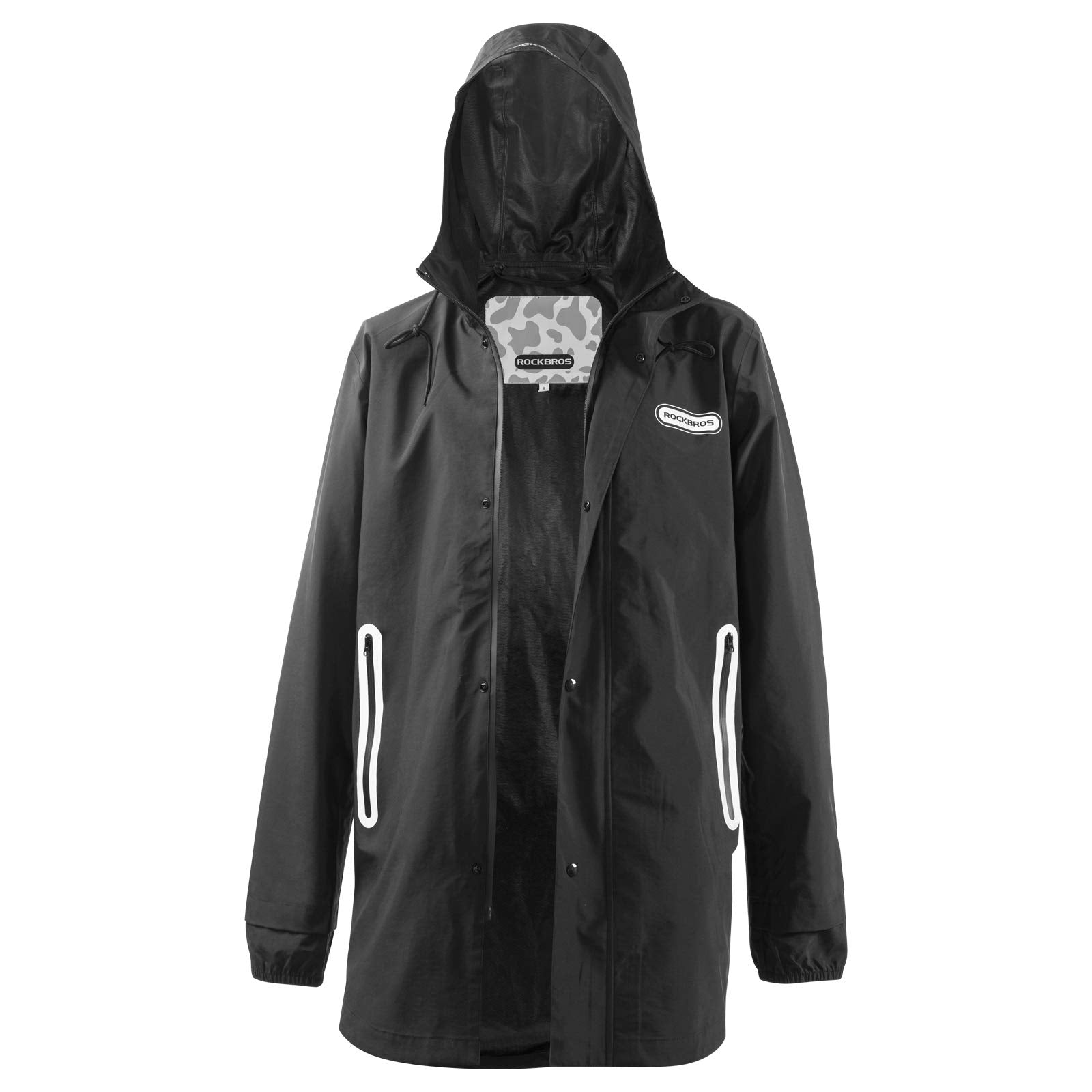 Black reflective raincoat online