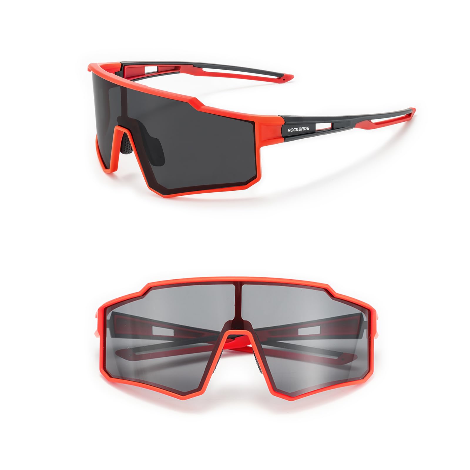 ROCKBROS Sports Sunglasses UV400 Protection Cycling Glasses with TR90 Frame #Style_Red Polarized Lense