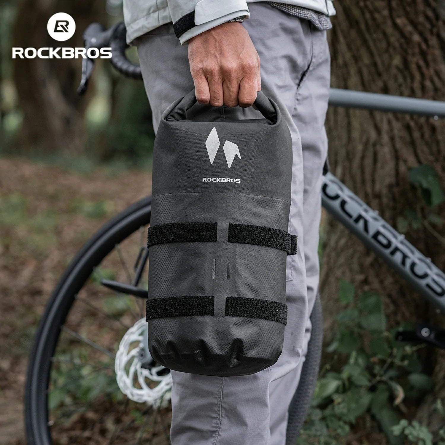 Polyester bike bag showing dual-texture fabric.