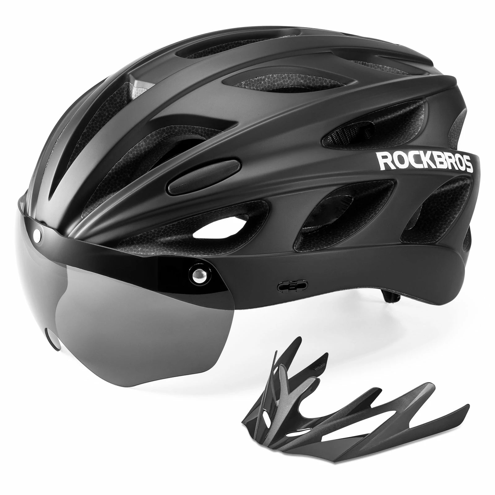 Lightweight adjustable adult cycling helmet in black#Color_Black