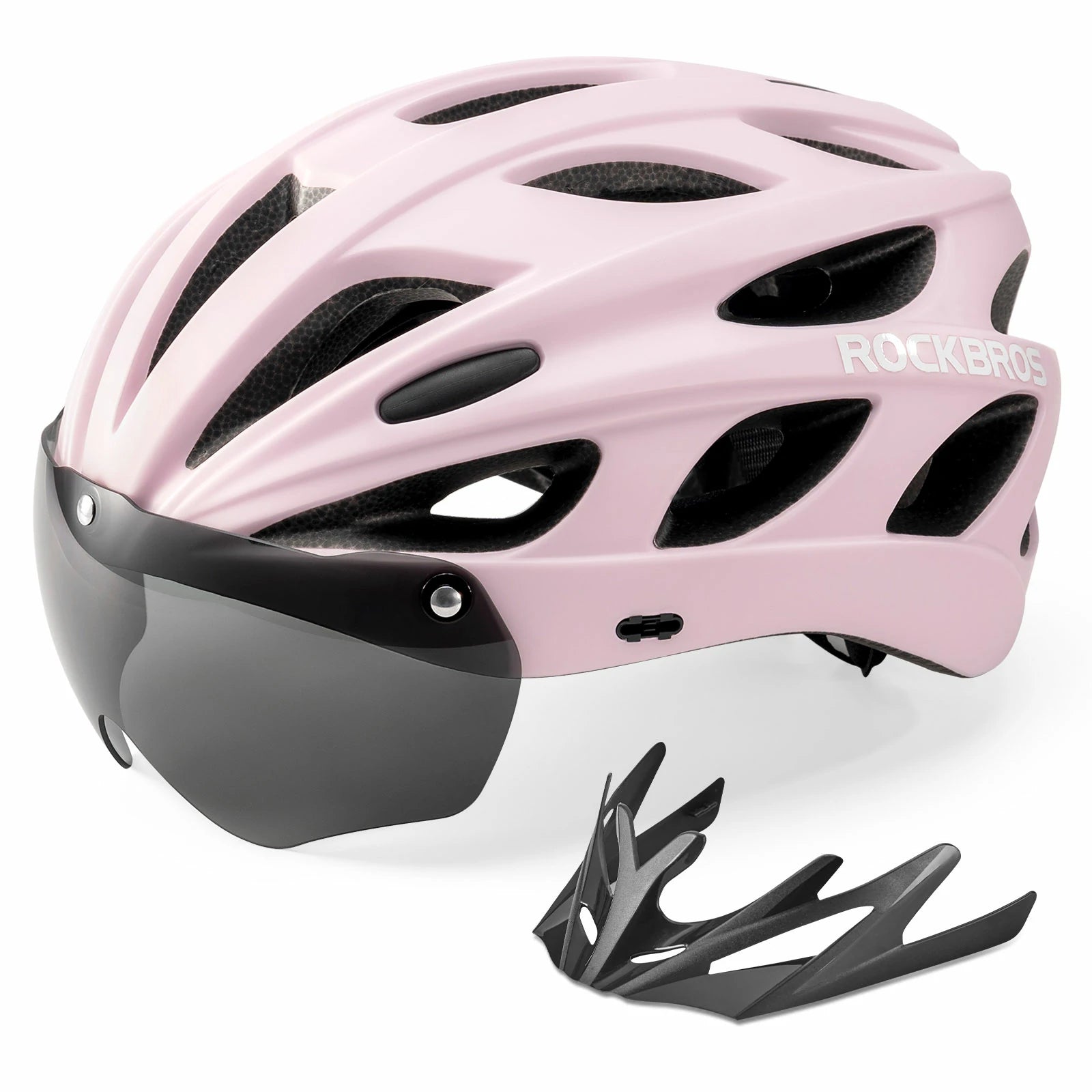Lightweight adjustable adult cycling helmet in pink#Color_Pink