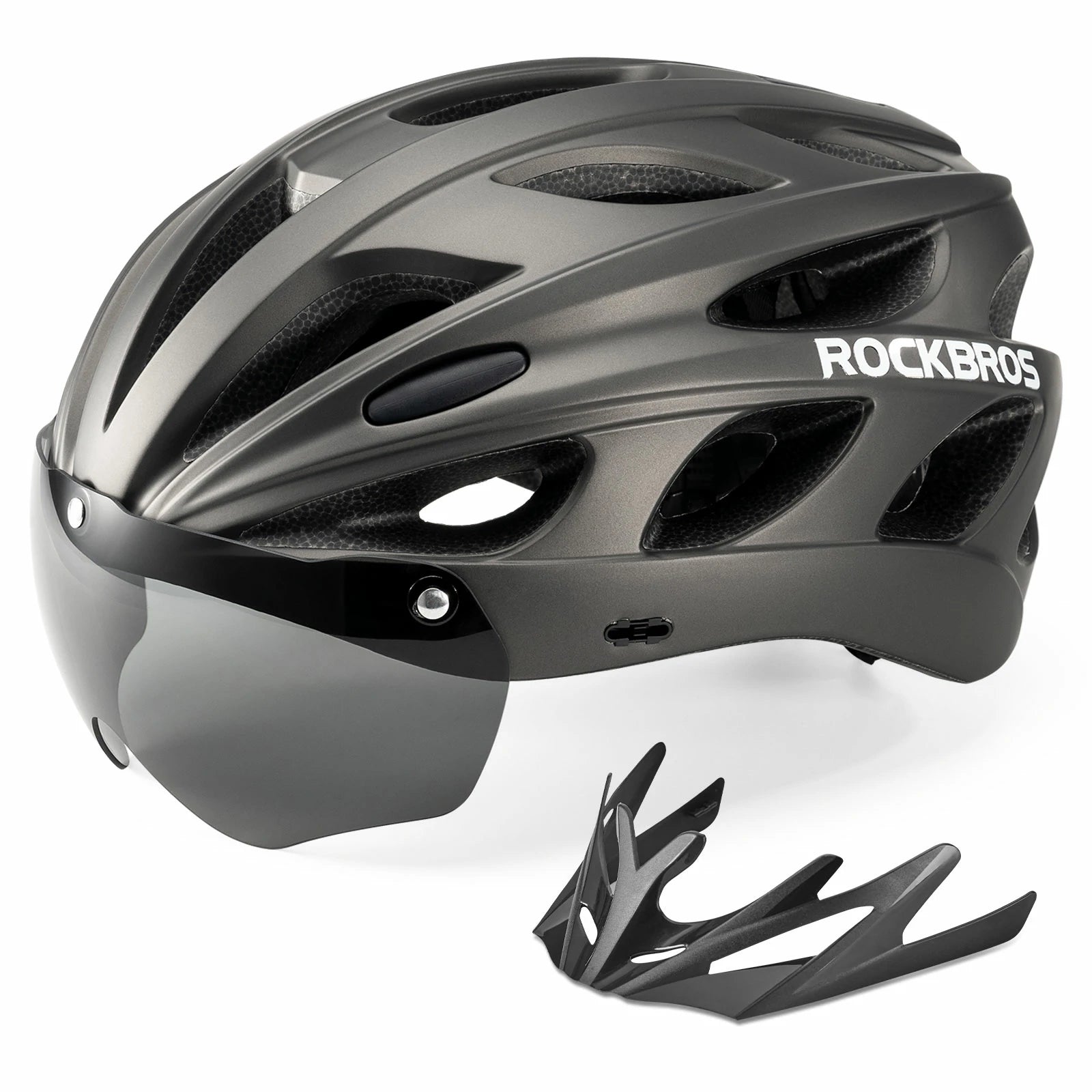 Lightweight adjustable adult cycling helmet in titanium grey#Color_Titanium