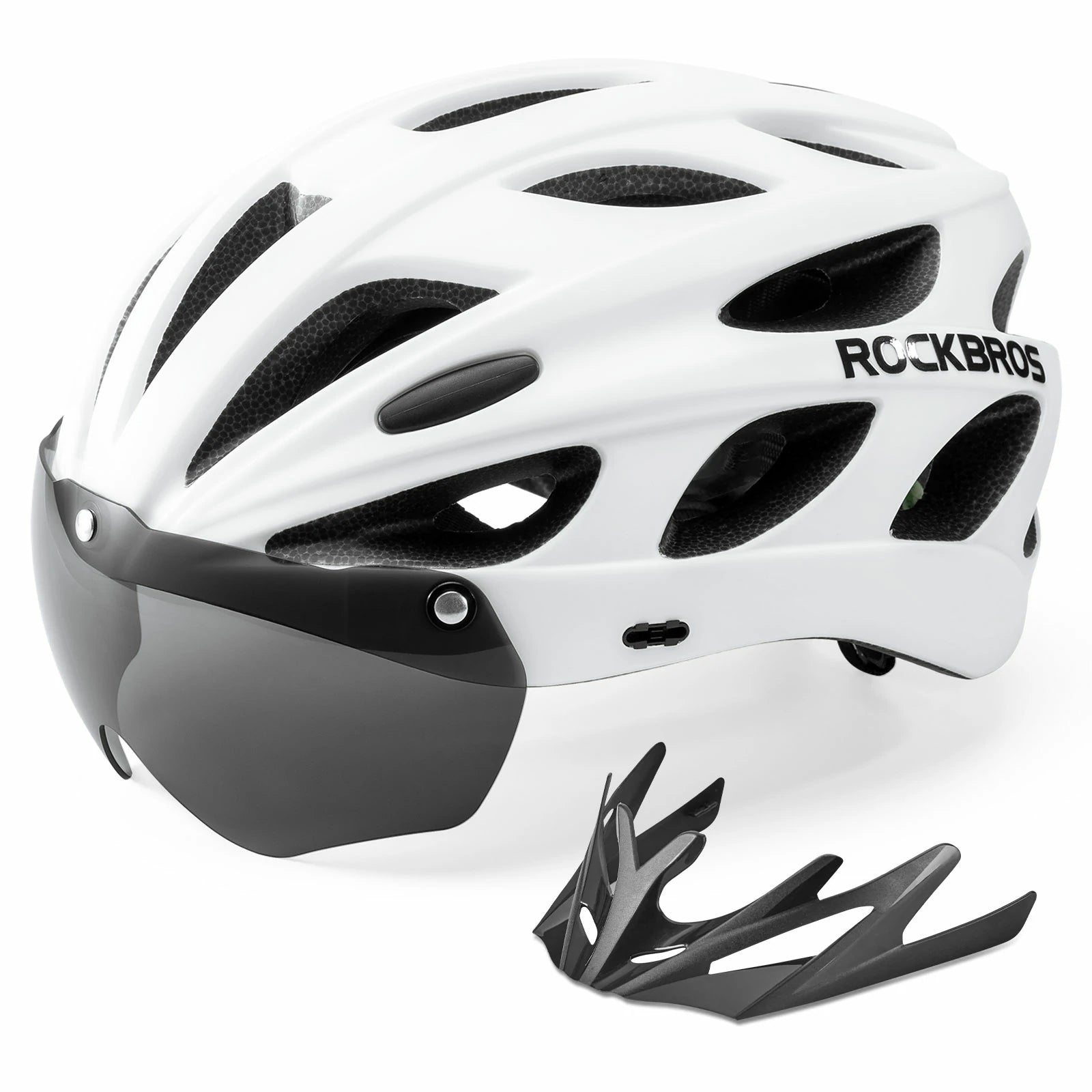Lightweight adjustable adult cycling helmet in white#Color_White