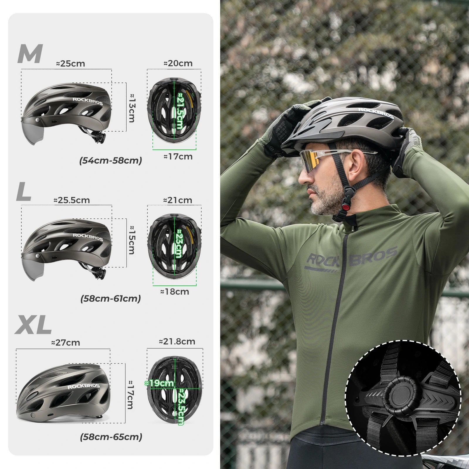 Adult Cycling Helmet Lightweight Adjustable M/L/XL