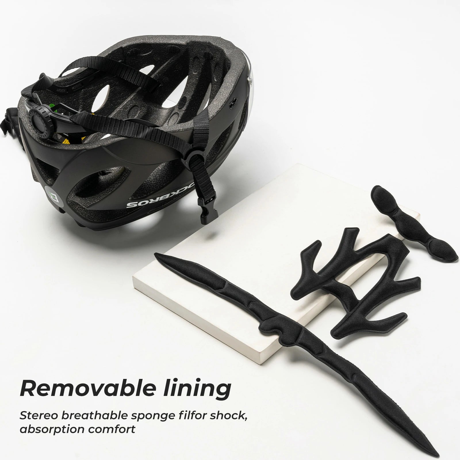 Lightweight adjustable adult cycling helmet removable lining