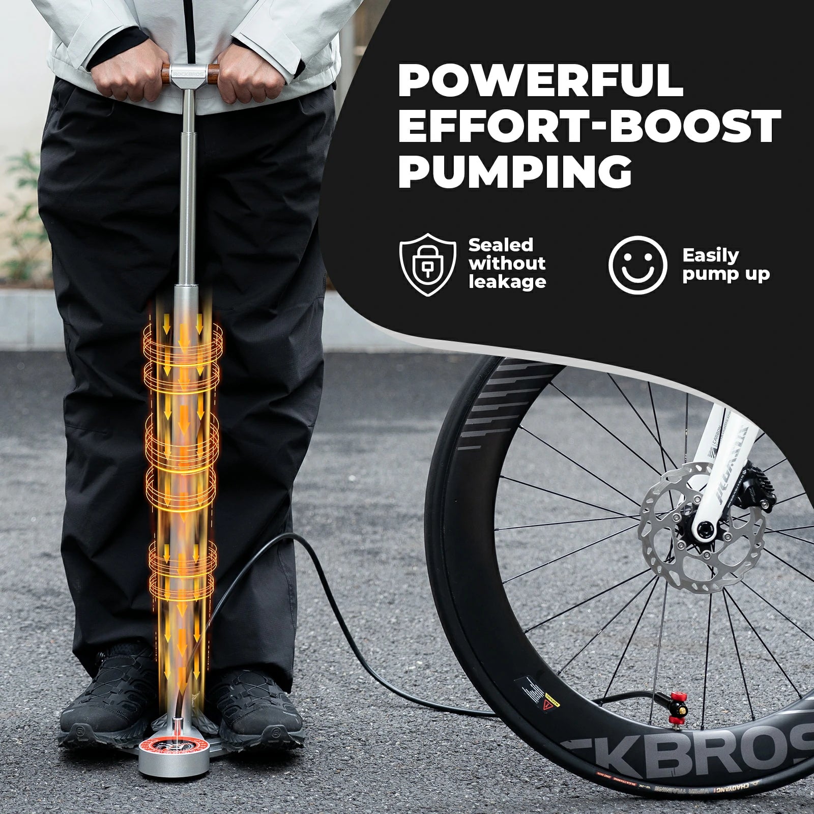 ROCKBROS aluminium alloy air pump 240PSI portable