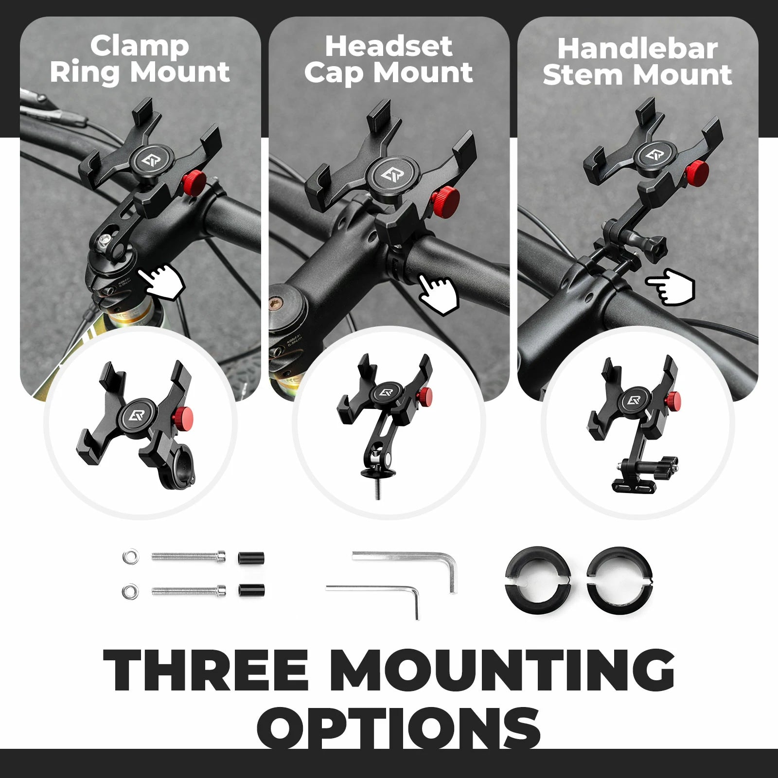 Aluminium Bicycle Phone Holder – Universal Mount for 4.7"-7.1"