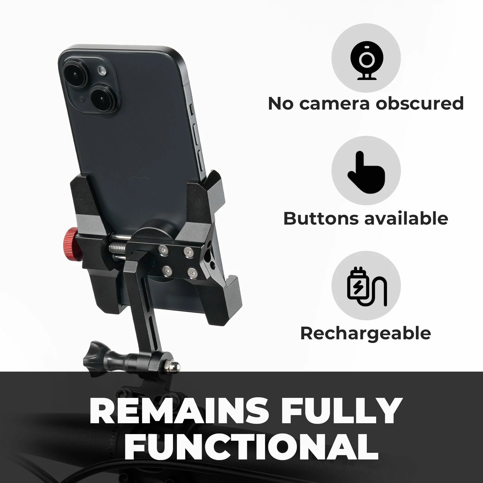 Aluminium Bicycle Phone Holder – Universal Mount for 4.7"-7.1" #Type_Handlebar Stem Mount