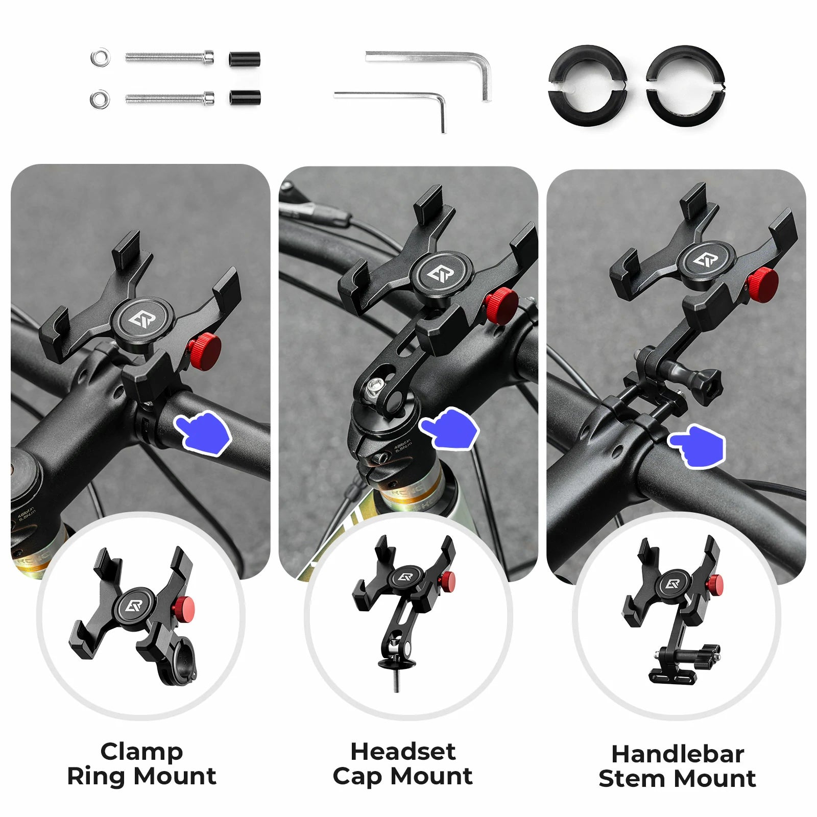 Aluminium Bicycle Phone Holder – Universal Mount for 4.7"-7.1"