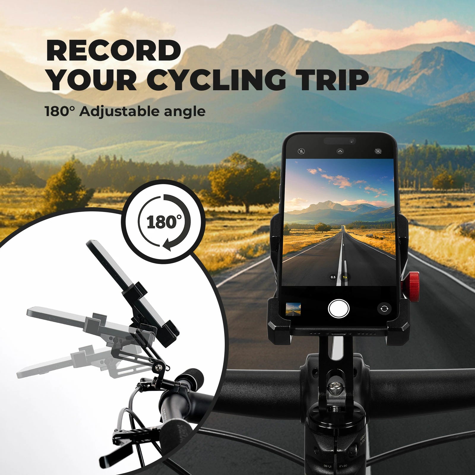 Aluminium Bicycle Phone Holder – Universal Mount for 4.7"-7.1" #Type_Headset Cap Mount