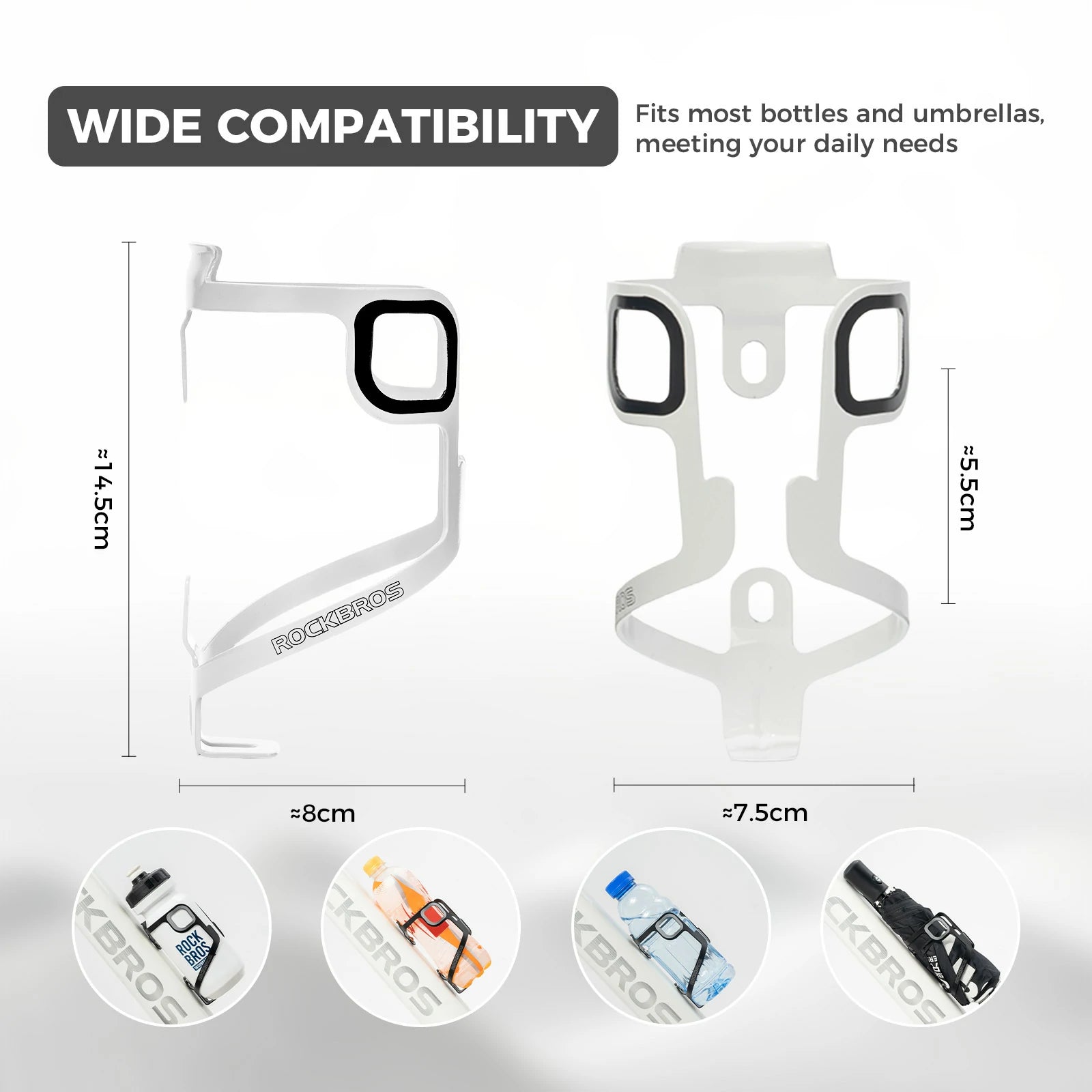 Single aluminium bike bottle cage lightweight design#color_White