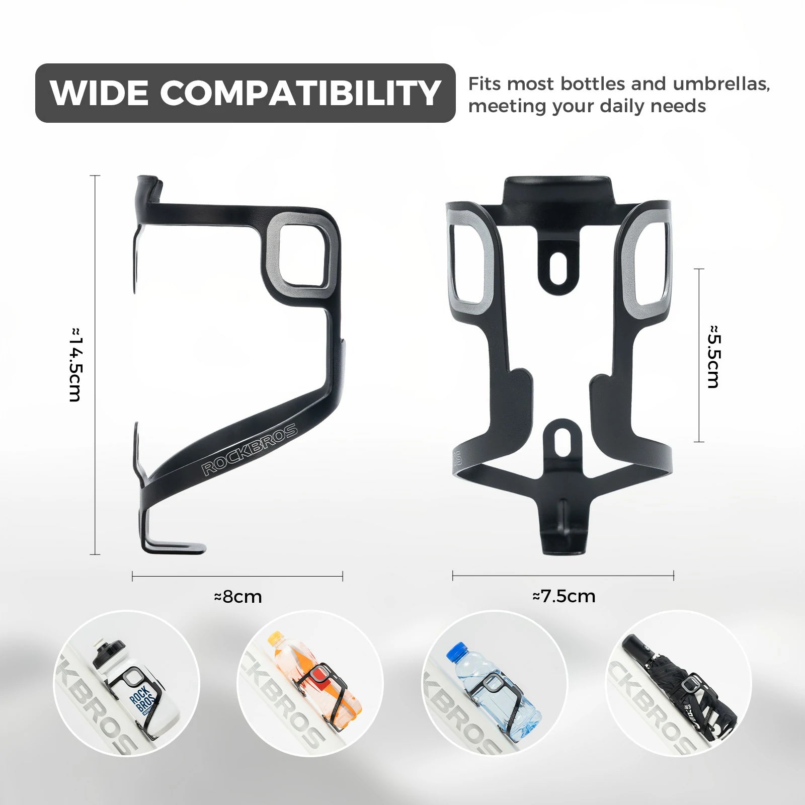 Single aluminium bike bottle cage lightweight design#color_Black