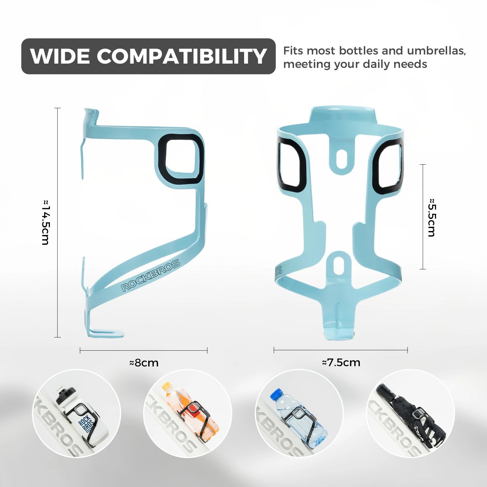 Single aluminium bike bottle cage lightweight design#color_Sky blue