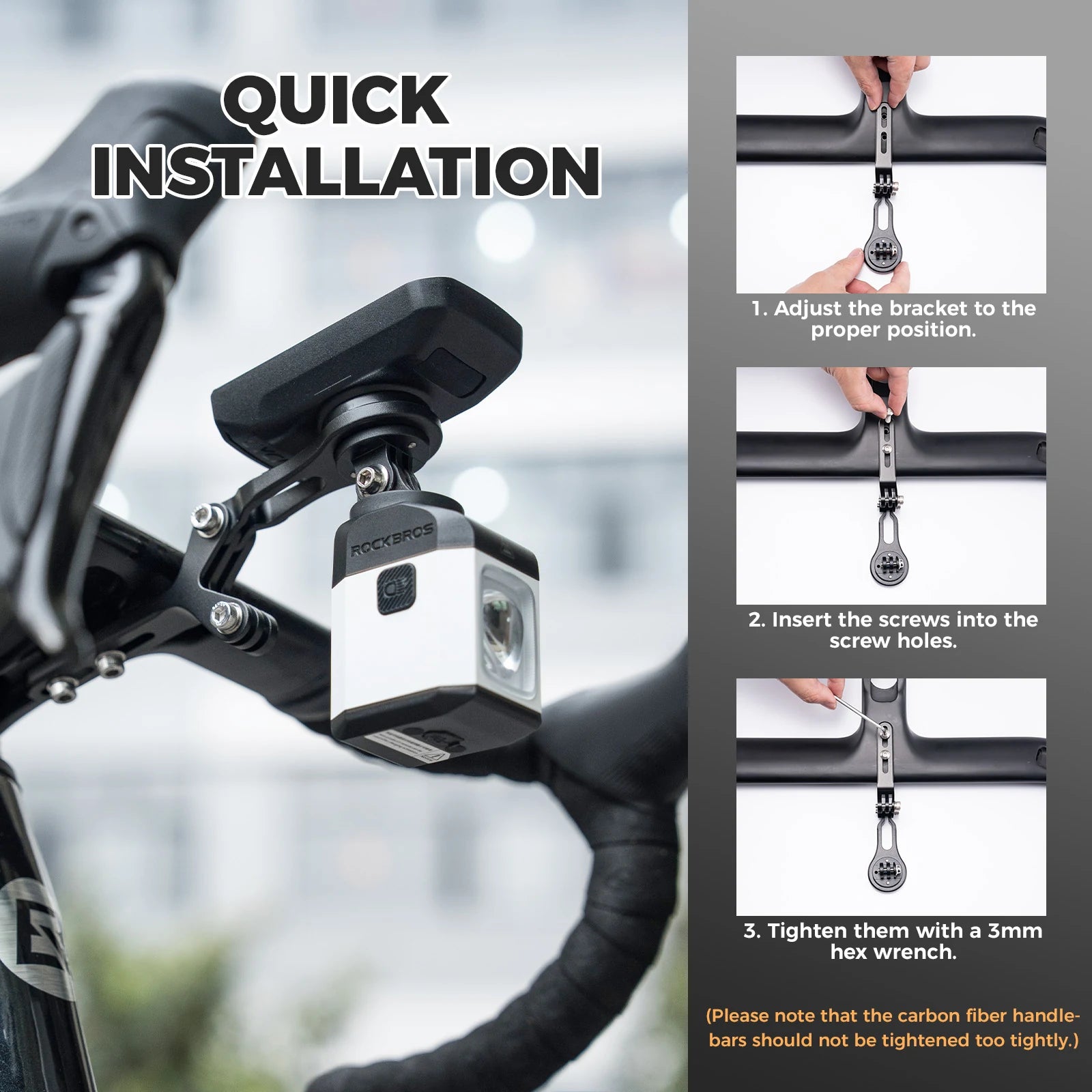 Aluminium Bike Computer Mount with Dual Accessory Mounts