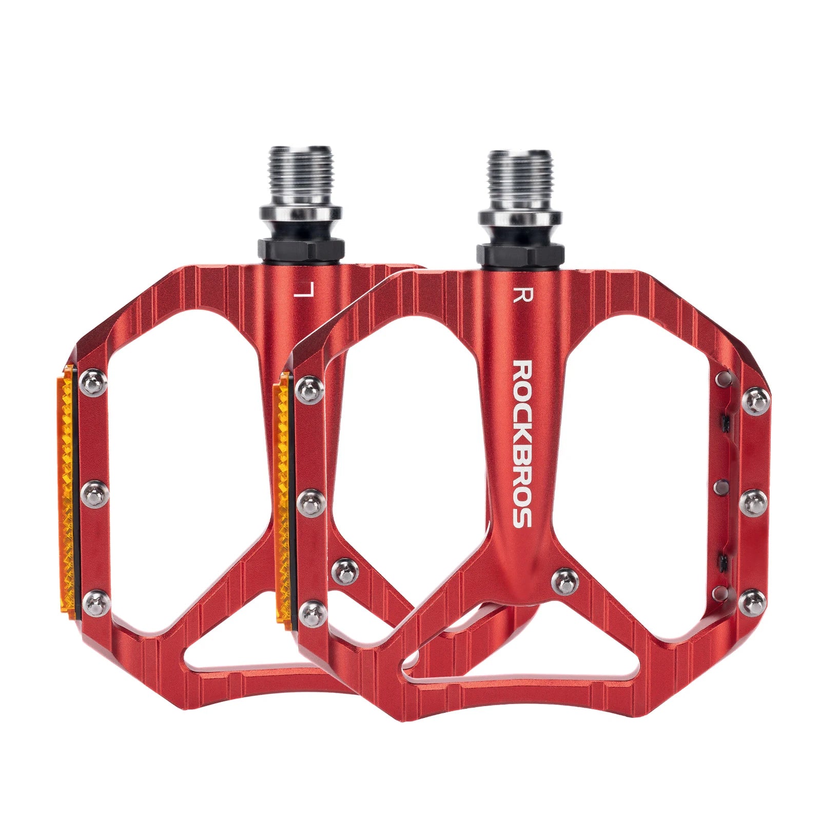 Aluminium Flat Bike Pedals with Sealed Bearings#Color_Red