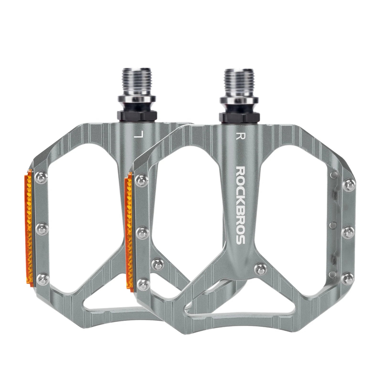 Aluminium Flat Bike Pedals with Sealed Bearings#Color_Titanium