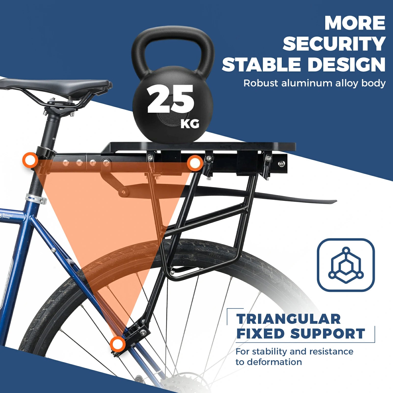 Aluminium Rear Bike Rack With Mudguard