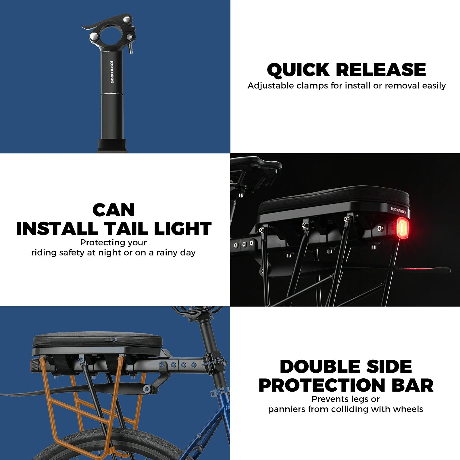 Aluminium Rear Bike Rack With Mudguard