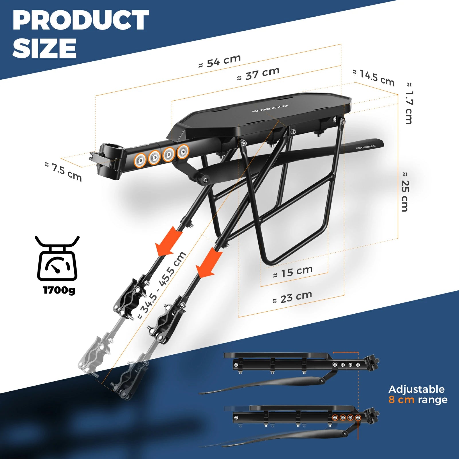 Aluminium Rear Bike Rack With Mudguard