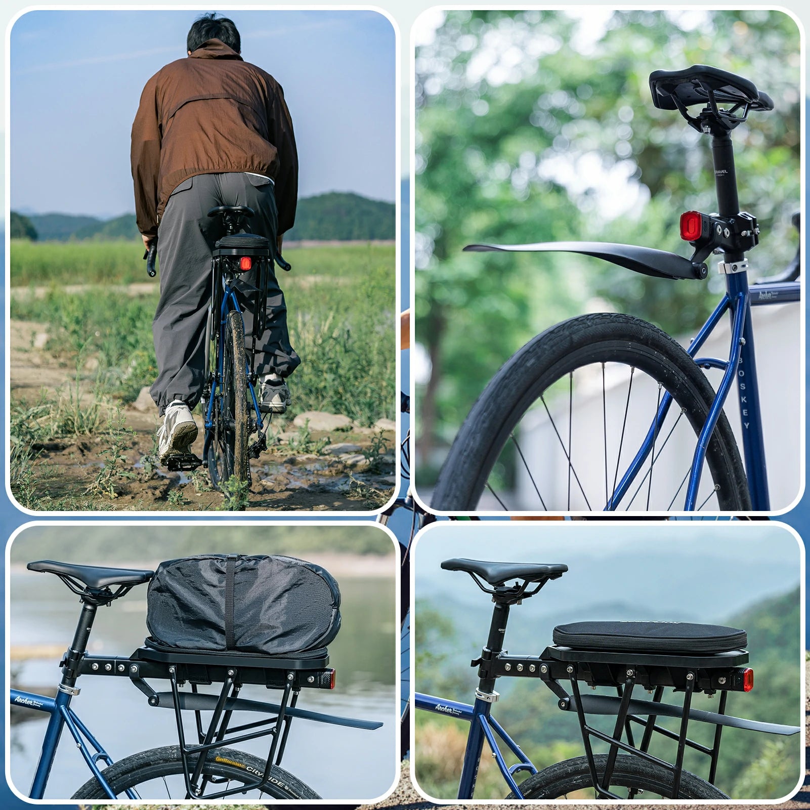 Aluminium Rear Bike Rack With Mudguard