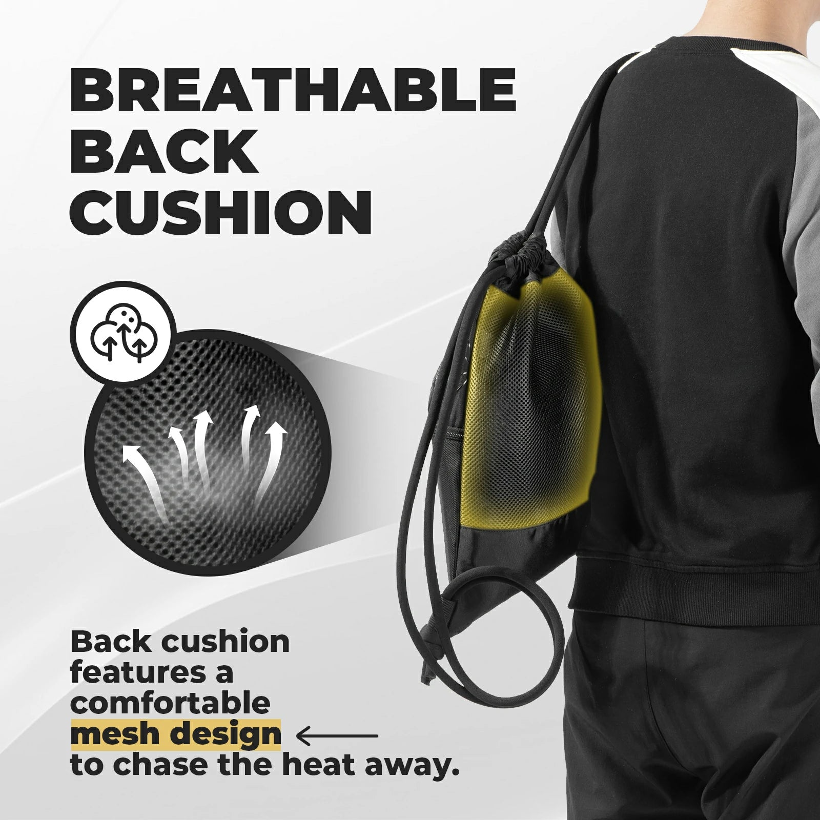 Backpack with Drawstring, Gym Bag, Drawstring Bag, Sports Bag, 9L Gym Bag