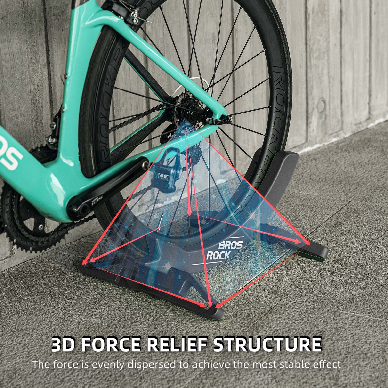 ROCKBROS Bicycle Floor Parking Rack Stand for all 26-80mm Wide Tires #Color_Black*2