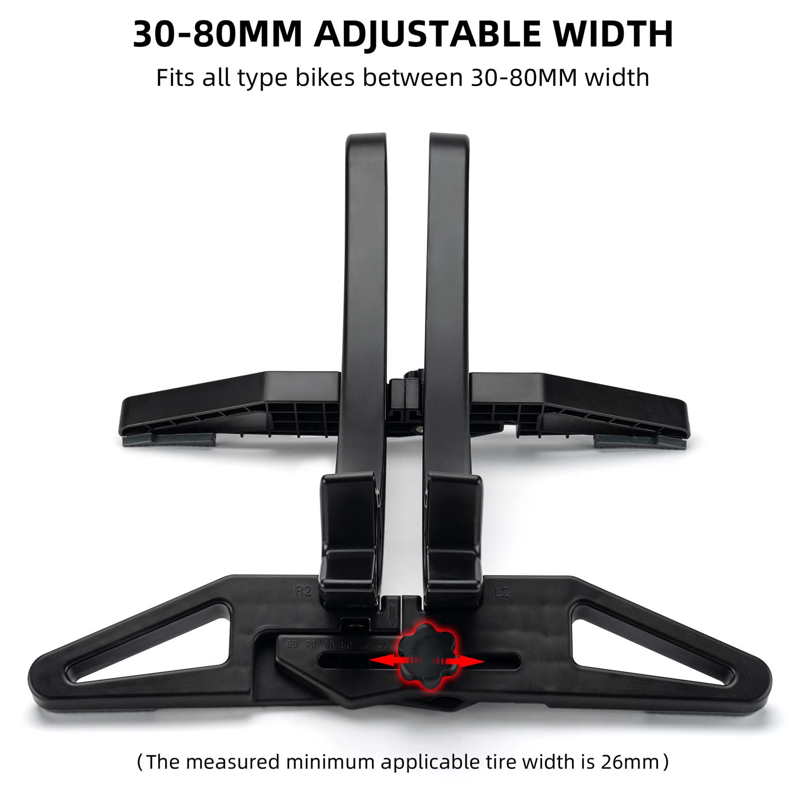ROCKBROS Bicycle Floor Parking Rack Stand for all 26-80mm Wide Tires #Color_Black*2