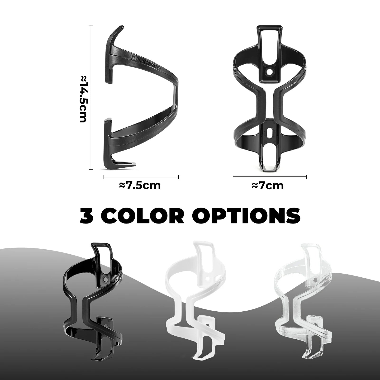 PC lightweight bike bottle cage 2 pack wide opening design